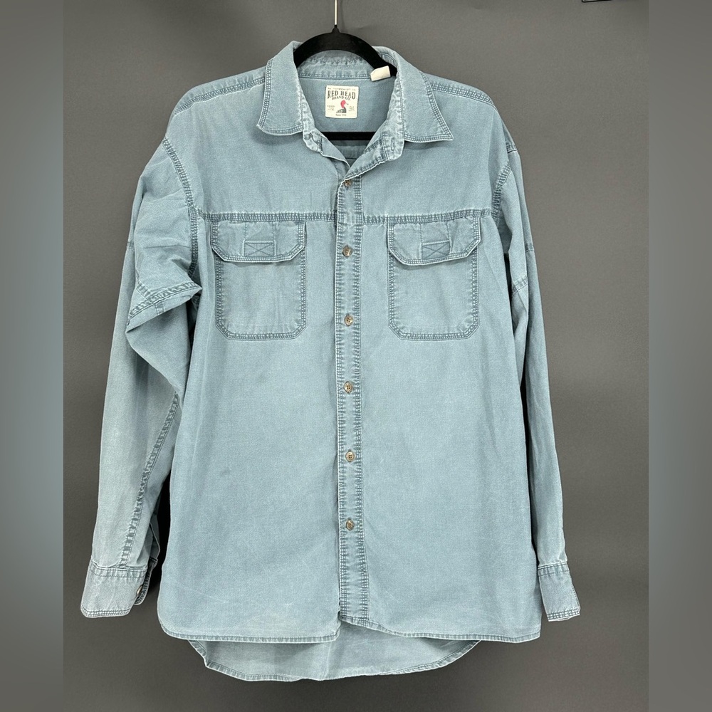 Men’s RedHead Blue Casual Button Down Shirt Size Large